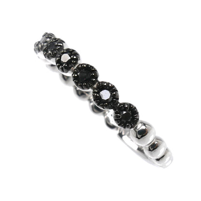 Ponte Vecchio ポンテヴェキオ K18WG ホワイトゴールド ミルアモーレ リング・指輪 ブラックダイヤモンド0.16ct 12号 3.1g レディース【中古】【美品】