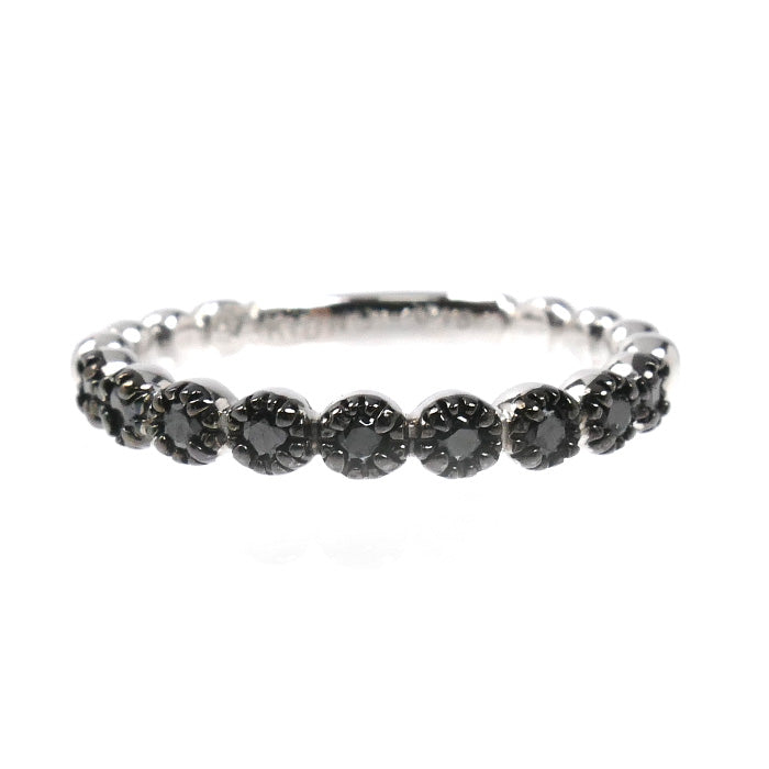 Ponte Vecchio ポンテヴェキオ K18WG ホワイトゴールド ミルアモーレ リング・指輪 ブラックダイヤモンド0.16ct 12号 3.1g レディース【中古】【美品】