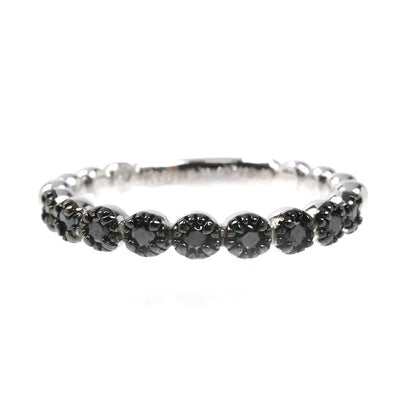 Ponte Vecchio ポンテヴェキオ K18WG ホワイトゴールド ミルアモーレ リング・指輪 ブラックダイヤモンド0.16ct 12号 3.1g レディース【中古】【美品】