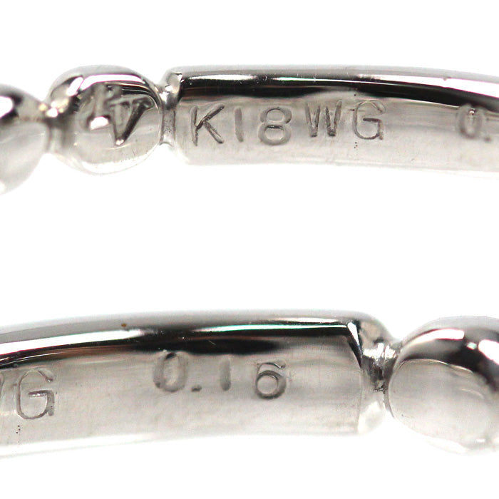 Ponte Vecchio ポンテヴェキオ K18WG ホワイトゴールド ミルアモーレ リング・指輪 ブラックダイヤモンド0.16ct 12号 3.1g レディース【中古】【美品】