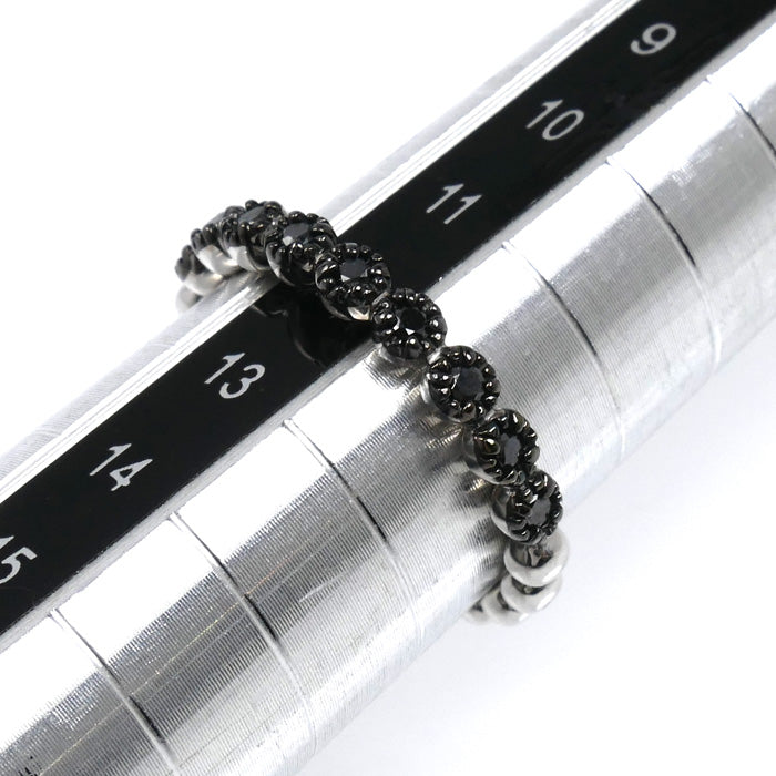 Ponte Vecchio ポンテヴェキオ K18WG ホワイトゴールド ミルアモーレ リング・指輪 ブラックダイヤモンド0.16ct 12号 3.1g レディース【中古】【美品】
