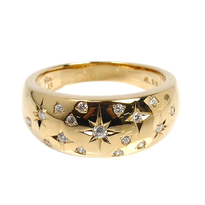 STAR JEWELRY スタージュエリー K18YG イエローゴールド リング・指輪 ダイヤモンド0.19ct 15号 6.8g レディース【中古】【美品】
