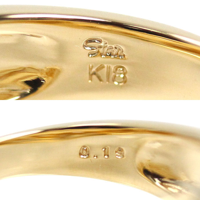STAR JEWELRY スタージュエリー K18YG イエローゴールド リング・指輪 ダイヤモンド0.19ct 15号 6.8g レディース【中古】【美品】
