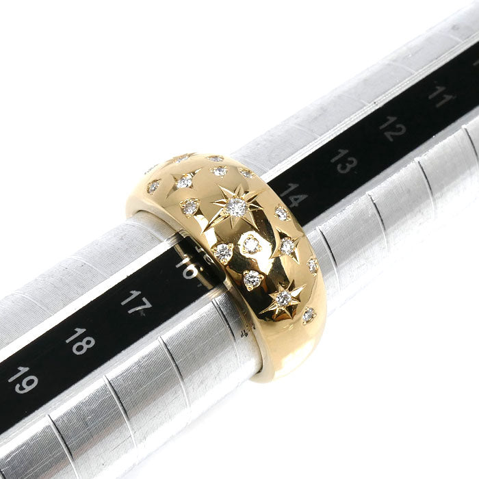 STAR JEWELRY スタージュエリー K18YG イエローゴールド リング・指輪 ダイヤモンド0.19ct 15号 6.8g レディース【中古】【美品】