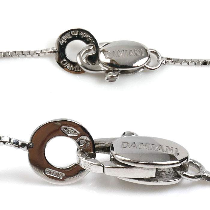 Damiani ダミアーニ K18WG ホワイトゴールド ネックレス ルビー ダイヤモンド 5.5g 37/42/46cm ハート レディース【中古】