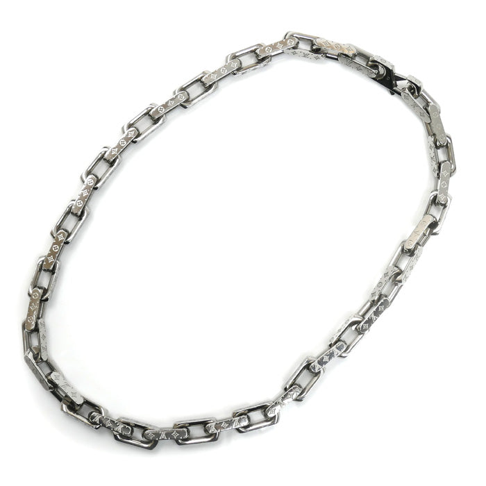 LOUIS VUITTON ルイ・ヴィトン メタル コリエ チェーン モノグラム ネックレス M00307 LE0281 54cm メンズ【中古】【美品】