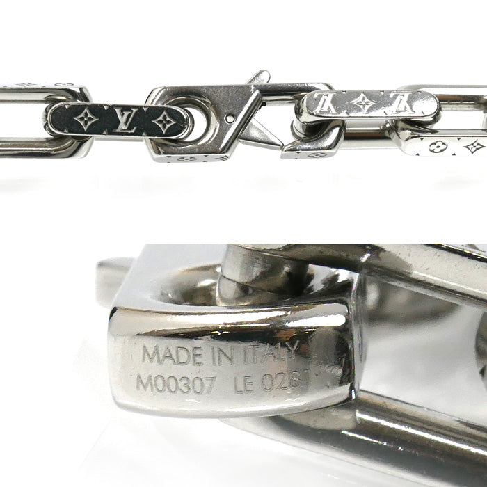 LOUIS VUITTON ルイ・ヴィトン メタル コリエ チェーン モノグラム ネックレス M00307 LE0281 54cm メンズ【中古】【美品】