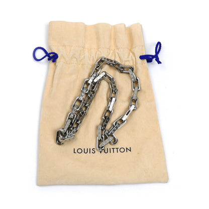 LOUIS VUITTON ルイ・ヴィトン メタル コリエ チェーン モノグラム ネックレス M00307 LE0281 54cm メンズ【中古】【美品】