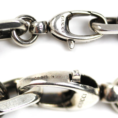 GUCCI グッチ シルバー925 インターロッキング G ブレスレット 627068 J8400 0726 
17 43.7g 19cm メンズ【中古】