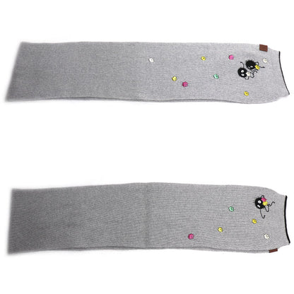 LOEWE ロエベ ジブリ 千と千尋の神隠し ススワタリ マフラー グレー F606257X19 レディース【中古】