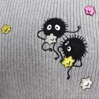 LOEWE ロエベ ジブリ 千と千尋の神隠し ススワタリ マフラー グレー F606257X19 レディース【中古】