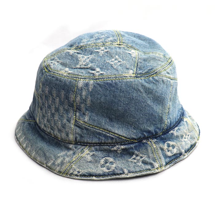 LOUIS VUITTON ルイ・ヴィトン ボネ ダミエジャイアント ウェーブモノグラム ハット ブルー MP2734 HX0230 
60 ユニセックス【中古】