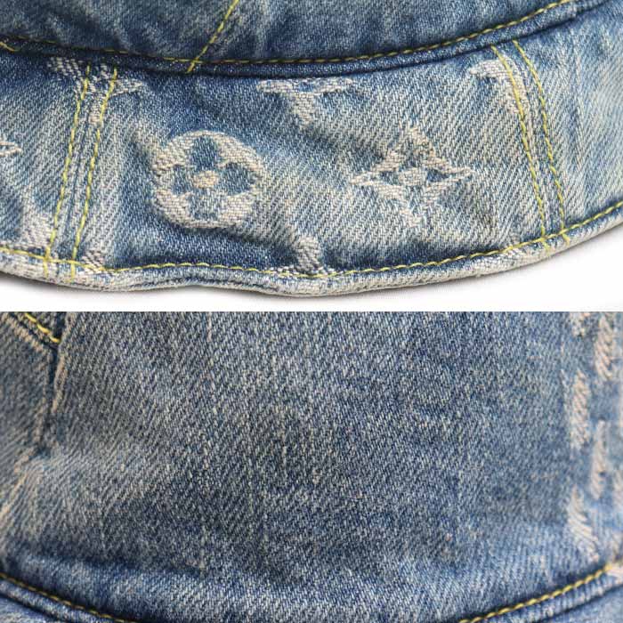 LOUIS VUITTON ルイ・ヴィトン ボネ ダミエジャイアント ウェーブモノグラム ハット ブルー MP2734 HX0230 
60 ユニセックス【中古】