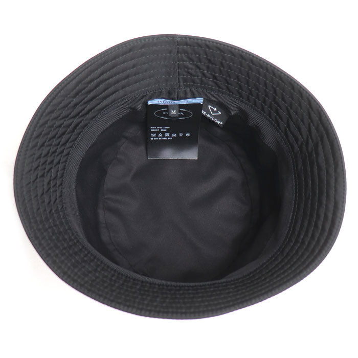 PRADA プラダ RE-NYLON トライアングルロゴ バケットハット ハット ブラック 1HC137_2DMI_F0002 M レディース【中古】【美品】