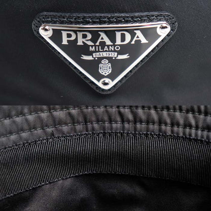 PRADA プラダ RE-NYLON トライアングルロゴ バケットハット ハット ブラック 1HC137_2DMI_F0002 M レディース【中古】【美品】