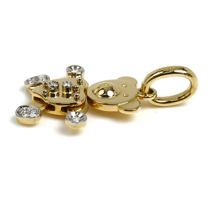 Pomellato ポメラート K18YG イエローゴールド K18WG ホワイトゴールド クマモチーフ ペンダントトップ 6.9g レディース【中古】