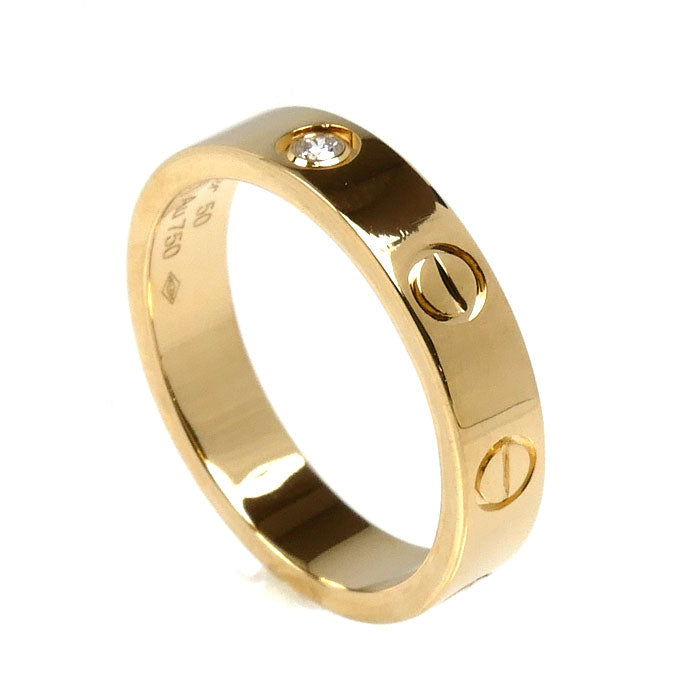 CARTIER カルティエ K18YG イエローゴールド ミニラブ 1PD リング・指輪 B4056150 ダイヤモンド 10号 50 4.3g レディース【中古】【美品】