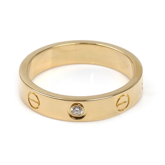 CARTIER カルティエ K18YG イエローゴールド ミニラブ 1PD リング・指輪 B4056153 ダイヤモンド 13号 53 4.5g レディース【中古】【美品】