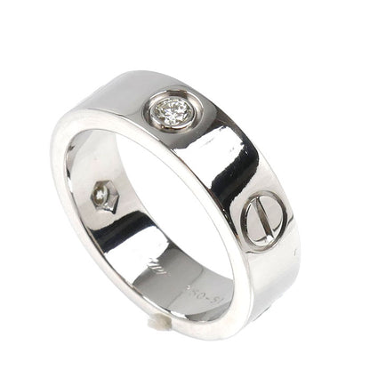 CARTIER カルティエ K18WG ホワイトゴールド ラブ ハーフダイヤ リング・指輪 ダイヤモンド 11号 51 8.6g レディース【中古】【美品】