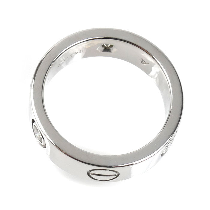 CARTIER カルティエ K18WG ホワイトゴールド ラブ ハーフダイヤ リング・指輪 ダイヤモンド 11号 51 8.6g レディース【中古】【美品】