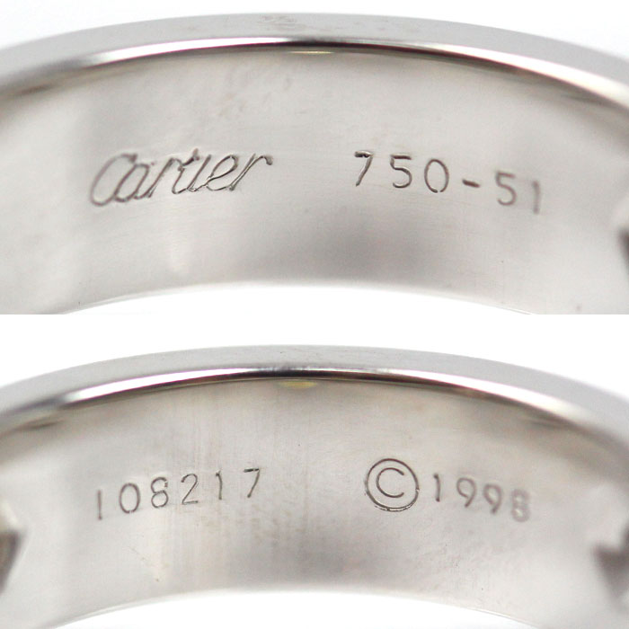 CARTIER カルティエ K18WG ホワイトゴールド ラブ ハーフダイヤ リング・指輪 ダイヤモンド 11号 51 8.6g レディース【中古】【美品】