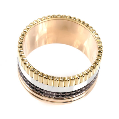 Boucheron ブシュロン K18YG/PG/WG キャトル ラージ リング・指輪 JR00257 19.5号 60 14.6g メンズ【中古】【美品】