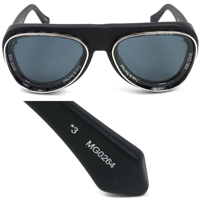 LOUIS VUITTON ルイ・ヴィトン スーパーヴィジョンパイロット サングラス ブラック Z2445U 93L 53□22 130 MG0264 メンズ【中古】【美品】