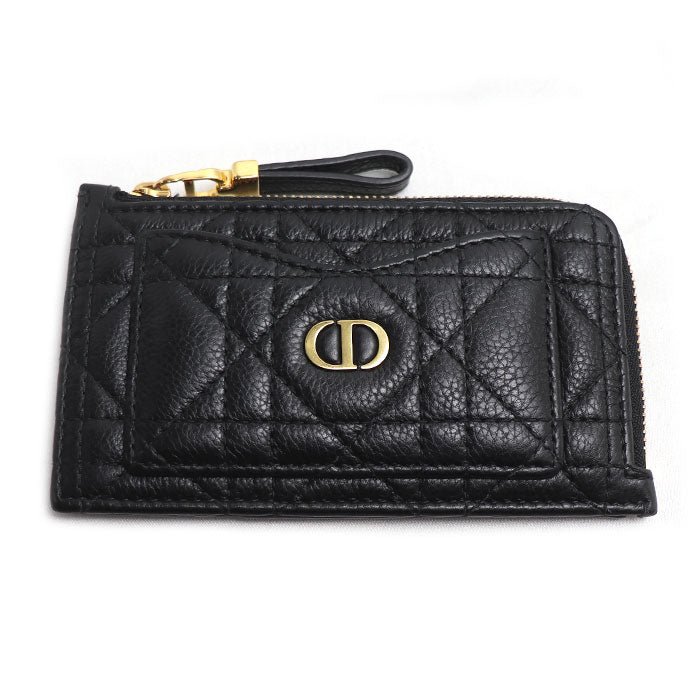 Dior ディオール カロ コスモス ジップ カードホルダー カードケース フラグメントケース ブラック S5131UWHC_M900 レディース【中古】