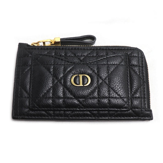 Dior ディオール カロ コスモス ジップ カードホルダー カードケース フラグメントケース ブラック S5131UWHC_M900 レディース【中古】