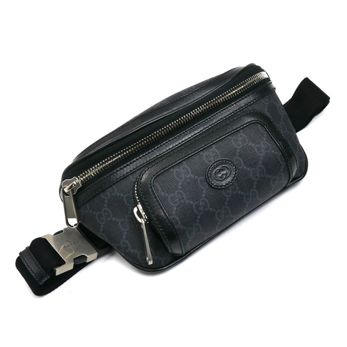 GUCCI グッチ インターロッキングG ボディバッグ ブラック 682933 メンズ【中古】【美品】