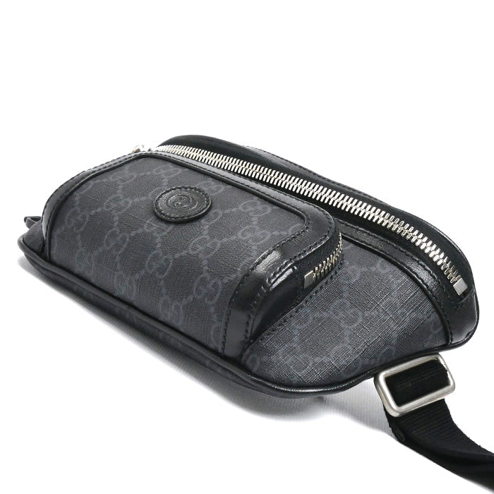 GUCCI グッチ インターロッキングG ボディバッグ ブラック 682933 メンズ【中古】【美品】