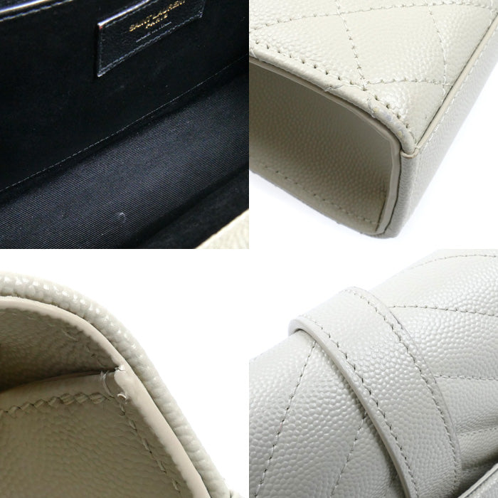 SAINT LAURENT サンローラン エンベロープ ミディアム ショルダーバッグ ホワイト 600185 レディース【中古】