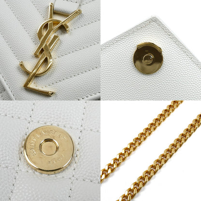 SAINT LAURENT サンローラン エンベロープ ミディアム ショルダーバッグ ホワイト 600185 レディース【中古】