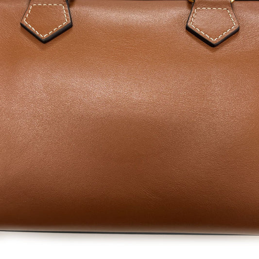 CELINE セリーヌ キュイル トリオンフ スモールボストン 2Wayショルダーバッグ タン 113773DU3.04LU レディース【中古】【美品】