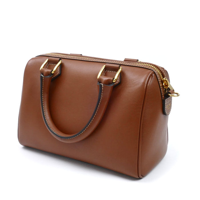 CELINE セリーヌ キュイル トリオンフ スモールボストン 2Wayショルダーバッグ タン 113773DU3.04LU レディース【中古】【美品】