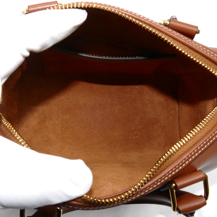 CELINE セリーヌ キュイル トリオンフ スモールボストン 2Wayショルダーバッグ タン 113773DU3.04LU レディース【中古】【美品】