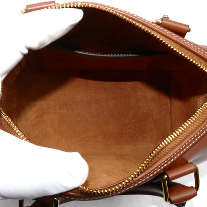 CELINE セリーヌ キュイル トリオンフ スモールボストン 2Wayショルダーバッグ タン 113773DU3.04LU レディース【中古】【美品】