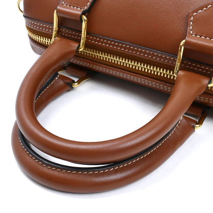 CELINE セリーヌ キュイル トリオンフ スモールボストン 2Wayショルダーバッグ タン 113773DU3.04LU レディース【中古】【美品】