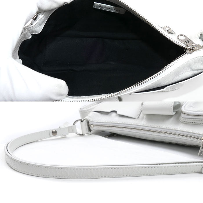 BALENCIAGA バレンシアガ スーパービジー ショルダーバッグ ホワイト 802227 レディース【中古】【美品】