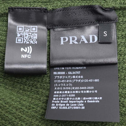 PRADA プラダ トライアングルロゴ ニットキャップ グリーン UMD489 S レディース【中古】【美品】