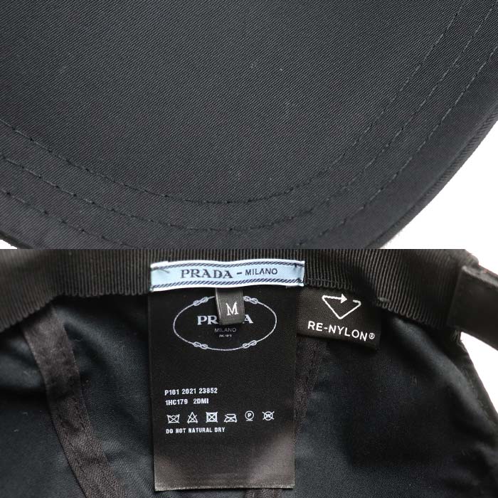 PRADA プラダ Re-Nylon ベースボールキャップ キャップ ブラック 1HC179 2DMI M ユニセックス【中古】【美品】