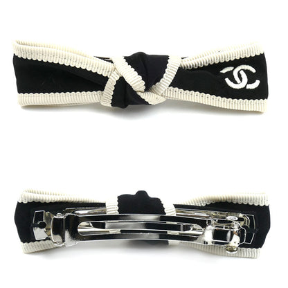 CHANEL シャネル シルク ココマーク リボン ボウ ヘアアクセサリー バレッタ AA9921 レディース【中古】【美品】