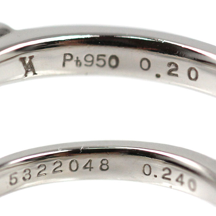 Vendome Aoyama ヴァンドーム青山 Pt950プラチナ リュバン ドゥ マリエ リング・指輪 AE_R9201 ダイヤモンド0.20ct/0.240ct 6号 3.5g レディース【中古】【美品】