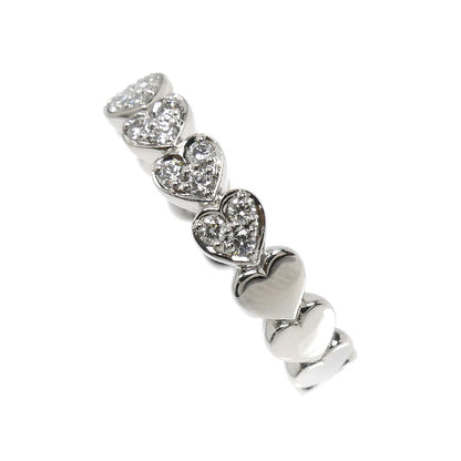 STAR JEWELRY スタージュエリー Pt950プラチナ ハートラウンド ハーフエタニティ リング・指輪 1XR0544 ダイヤモンド0.26ct 12号 6.4g レディース【中古】【美品】