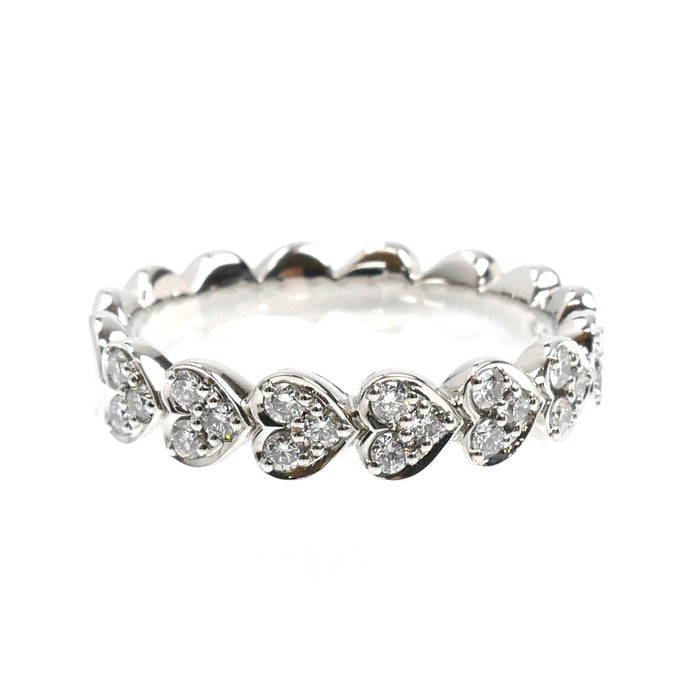 STAR JEWELRY スタージュエリー Pt950プラチナ ハートラウンド ハーフエタニティ リング・指輪 1XR0544 ダイヤモンド0.26ct 12号 6.4g レディース【中古】【美品】