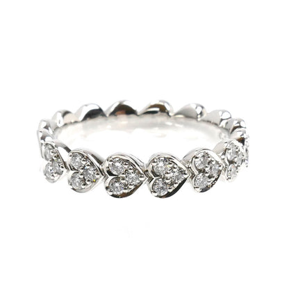 STAR JEWELRY スタージュエリー Pt950プラチナ ハートラウンド ハーフエタニティ リング・指輪 1XR0544 ダイヤモンド0.26ct 12号 6.4g レディース【中古】【美品】