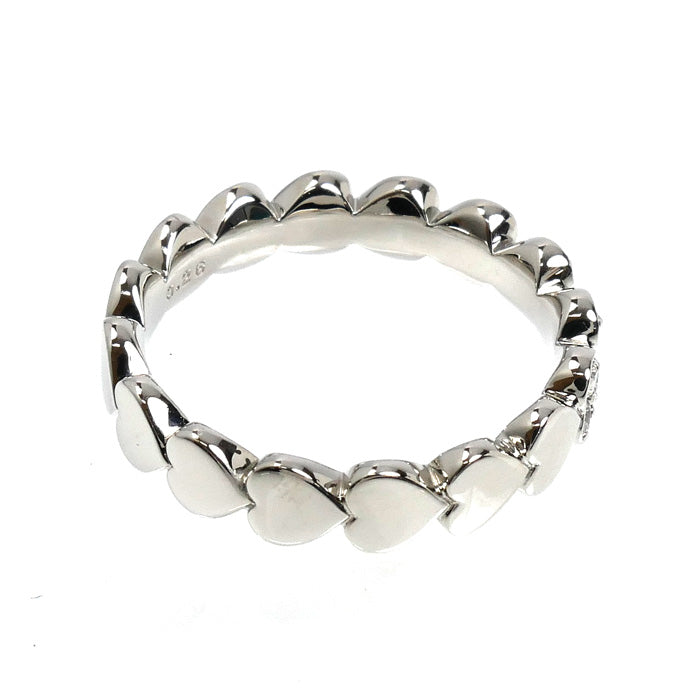 STAR JEWELRY スタージュエリー Pt950プラチナ ハートラウンド ハーフエタニティ リング・指輪 1XR0544 ダイヤモンド0.26ct 12号 6.4g レディース【中古】【美品】
