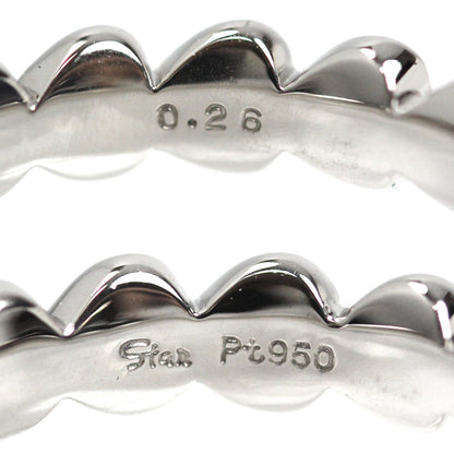 STAR JEWELRY スタージュエリー Pt950プラチナ ハートラウンド ハーフエタニティ リング・指輪 1XR0544 ダイヤモンド0.26ct 12号 6.4g レディース【中古】【美品】