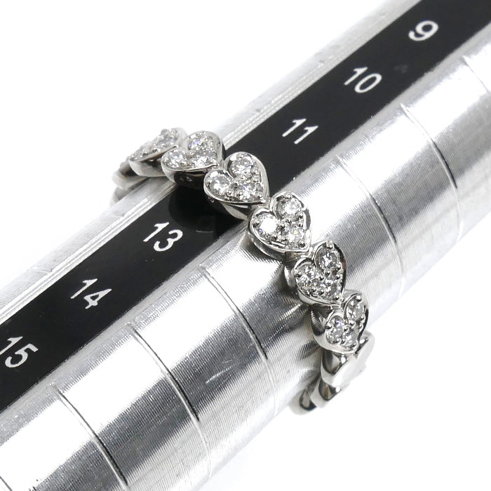 STAR JEWELRY スタージュエリー Pt950プラチナ ハートラウンド ハーフエタニティ リング・指輪 1XR0544 ダイヤモンド0.26ct 12号 6.4g レディース【中古】【美品】