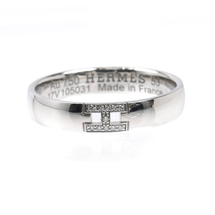 HERMES エルメス K18WG ホワイトゴールド ヘラクレス リング・指輪 H119853B 00053 ダイヤモンド 12.5号 53 3.5g レディース【中古】【美品】